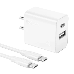 1Hora 20W USB C Charger 2 in 1, Dual-Port USB A+C Fast Charging Wall Charger GAR162