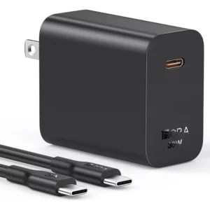1Hora Type C Charger 30w Fast Charge with 1m C TO C cable GAR165 Black