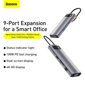 Baseus Metal Gleam Series 9-in-1 Multi-functional Type-C HUB