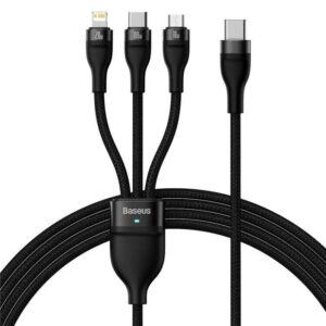 Baseus Flash Series ? One-for three Fast Charging Cable Type-C to M+L+C 100W 1.5m – Black