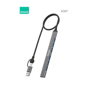 Amaze A307 USB + Type C 7-Port USB 3.0 Hub ? Black