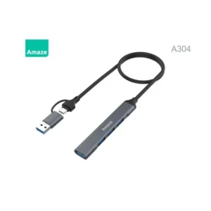 Amaze A304 Usb 3.0 + Type C to 4-Port USB 3.0 Hub ? Black