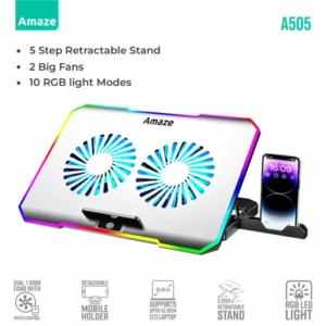 Amaze A505 Laptop RGB Cooling Stand With Two Big Fans