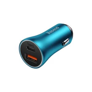 BASEUS GOLDEN CONTACTOR MAX DUAL CAR CHARGER U+C 60W – BLUE