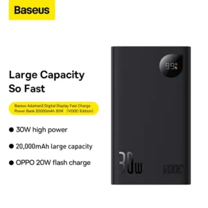 Baseus Adaman2 Digital Display Fast Charge Power Bank 20000mAh 30W VOOC Edition