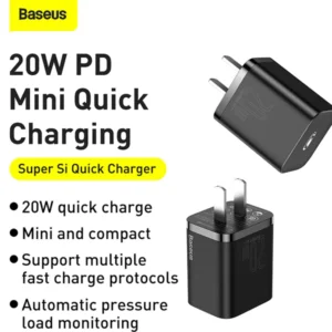 Baseus Super Si Quick Charger Type-C PD 20W For iPhone 12 CN Plug