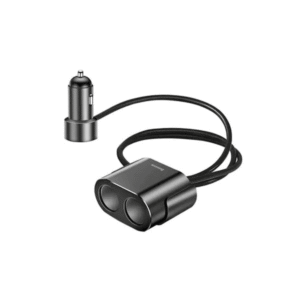 Baseus CRDYQ-01 Dual USB and Dual Cigarette Lighter Extended Car Charger – Black