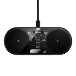 Baseus Digital LED Display 2 in 1 Wireless Charger 20W Black Universal