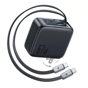 Baseus EnerCore CJ21 Fast Charger with Dual Retractable Cables 3C 67W US