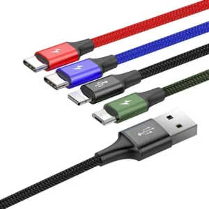 Baseus Fast 4-in-1 Cable For iPhone + Type-C (2) + Micro 3.5A 1.2m Black