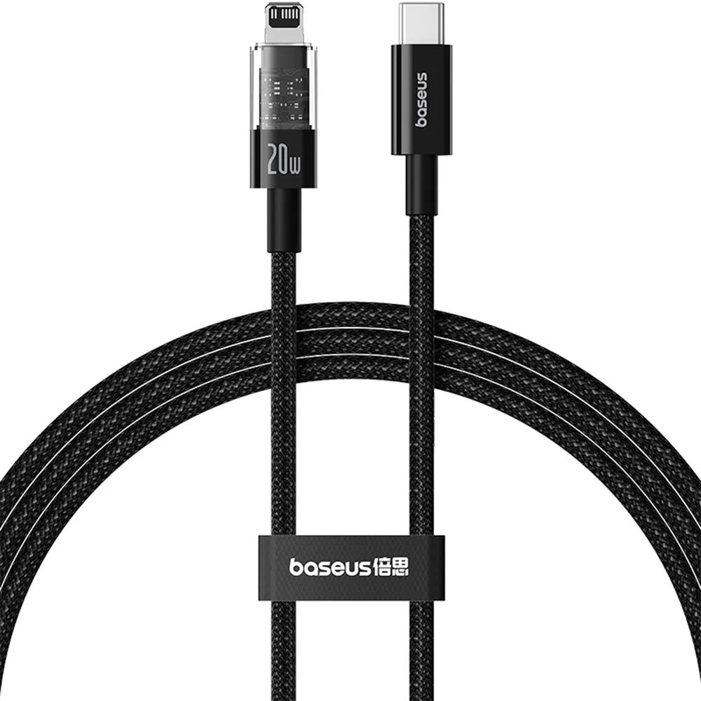 Baseus Gem Series 20W Type C To Lightning Data Cable – Cluster Black 1m