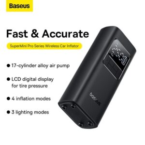 Baseus SuperMini Pro Series Wireless Car Inflator – Cluster Black