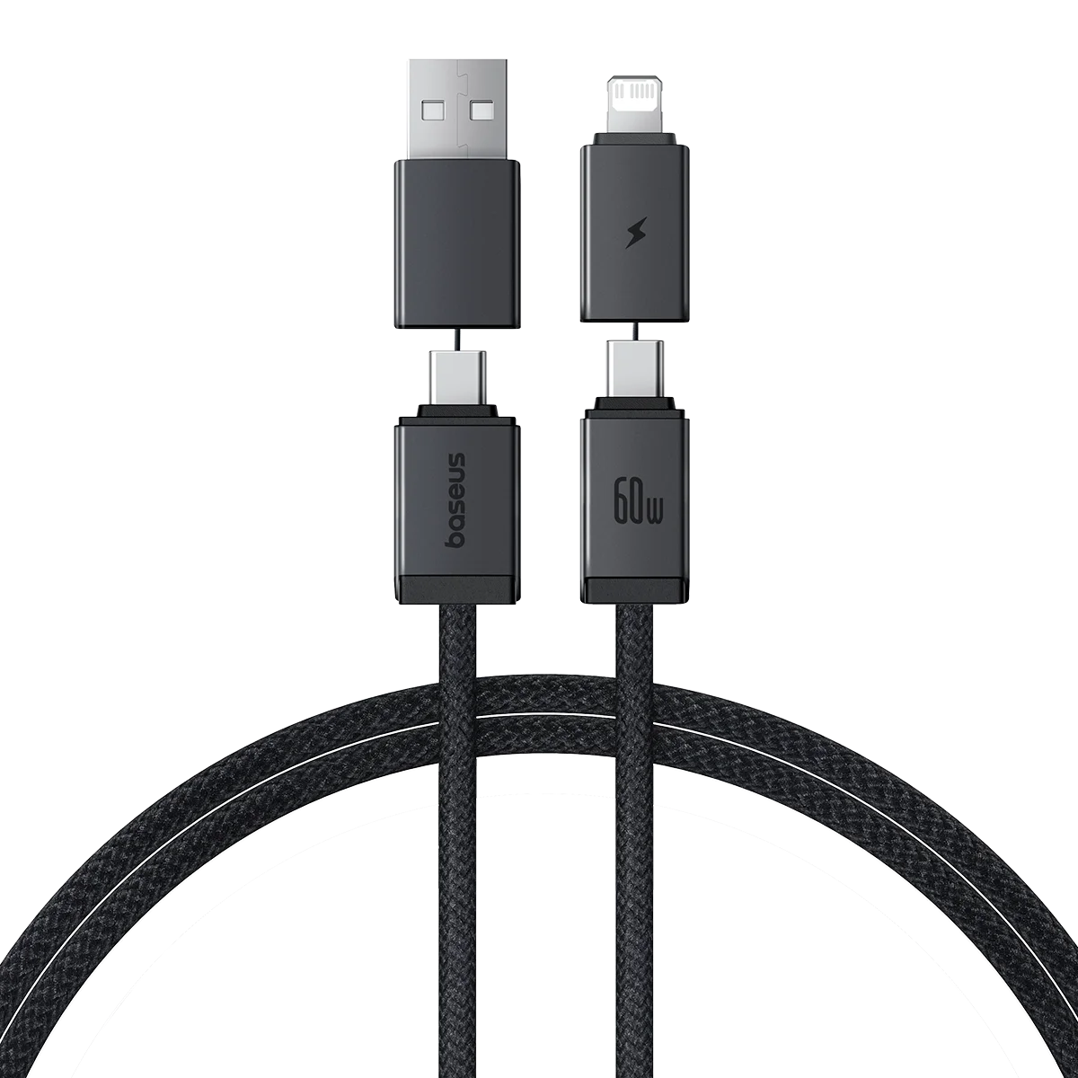 Baseus Versatile Two-for-Two Fast Charging Cable U+C to C+L 60W 2m
