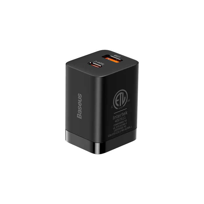 Baseus Super Si Pro Quick Charger C+U 30W US Black