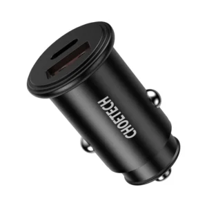 Choetech PD+QC USB-A + Type-C Fast Car Charger ? Black (TC0006)
