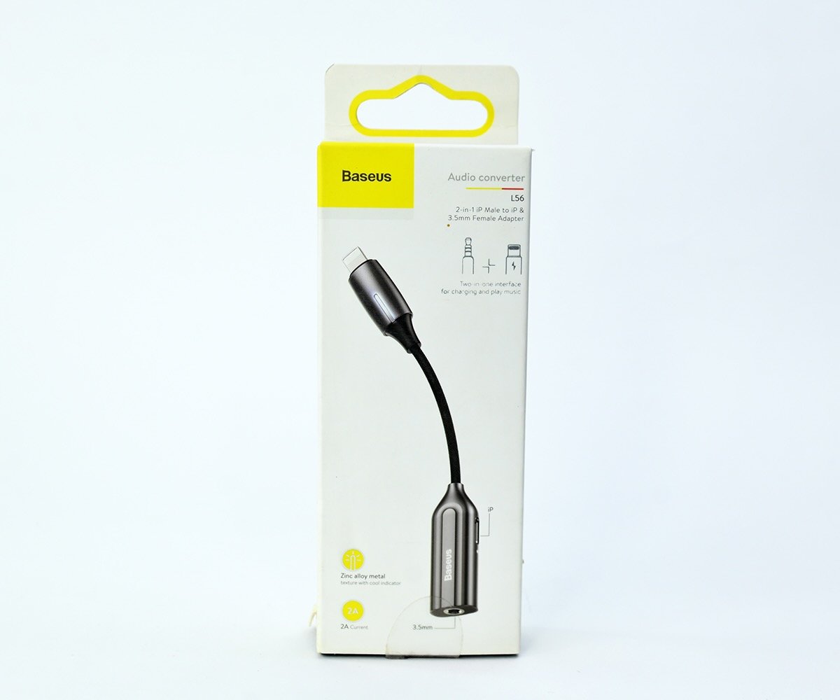 Baseus L56 2-in-1 iphone lightning Male to iphone lightning Female plus 3.5mm Female Adapter