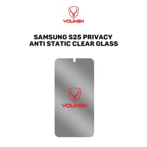 Youksh Samsung Galaxy S25 Privacy Anti Static Clear Glass Protector