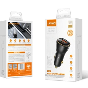 Ldnio C103 60W PD QC Super Fast Car charger with USB-A & Type C Port