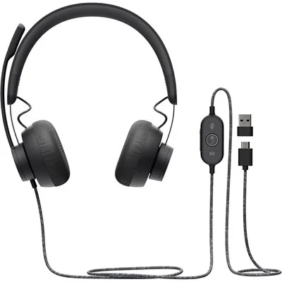 Logitech ZONE Wired USB-C Headset with USB-A Adapter