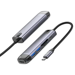 Mcdodo USB C Hub 6 in 1 Dongle to HDMI Multiport Adapter with 4K HDMI Output 2 USB 3.0 Ports SD/TF Card Reader 100W PD HU-7740