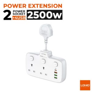 LDNIO SC2413 White Power Extension