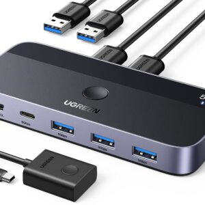 Ugreen Usb 3.0 4-Port Switch With 2 Pack Usb Male Cable – 15705