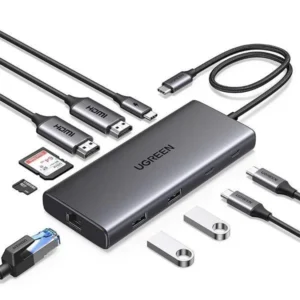 UGREEN USBC 10IN1 2XHDMI+USB-A/C Docking Station – 45380