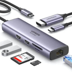 UGREEN USB C Hub with Ethernet, 7-in-1 Multiport Adapter – 60515