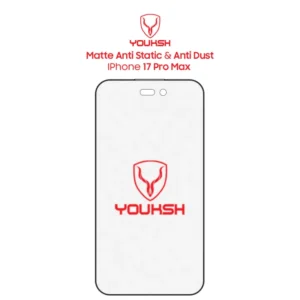 YOUKSH Apple IPhone 17 Pro Max Matte Anti Static Glass Protector