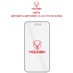 Youksh Apple IPhone 16 Plus Matte Anti Static Glass Protector