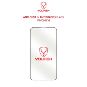 Youksh Apple iPhone 16 Anti Static Clear Glass Protector