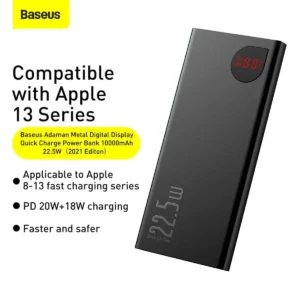 Baseus Adaman Metal 10000mAh 22.5W Power Bank – Black