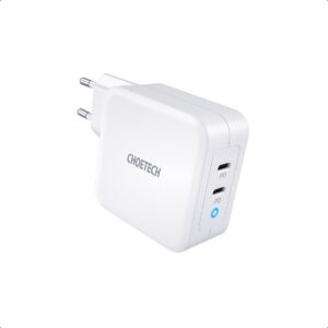 Choetech 100W USB C PD GaN Dual USB Type C Charger For MacBook and Phones with Type C to C Cable ? White ? PD6008